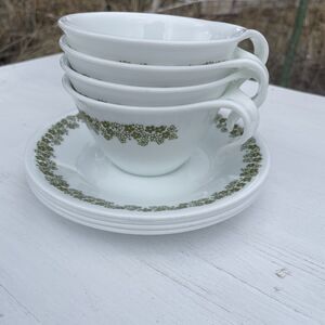 Corelle Crazy Daisy Green Spring Blossom Coffee/Tea Cup With Hook Handle And...